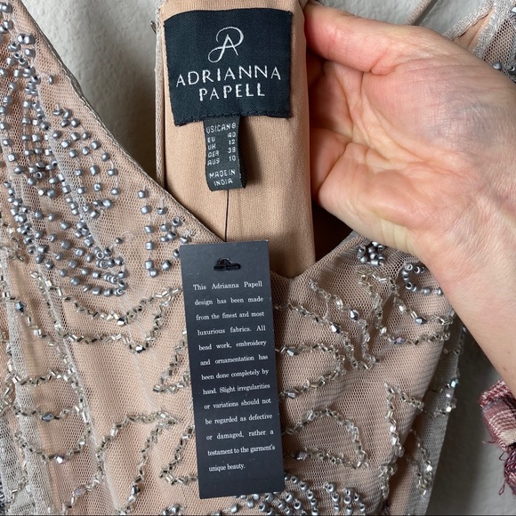 New! Adrianna Papell Blouson beaded gown - Picture 4 of 5